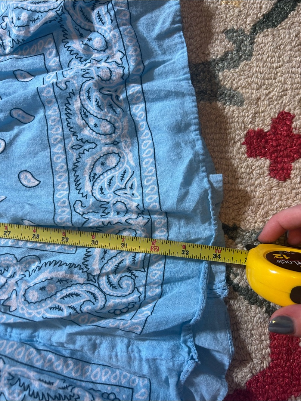 Light Blue Bandana Print Tiered Dress - Picture 6 of 6